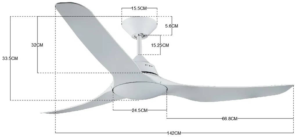 Beacon Mariner Plafondventilator 143cm Wit 213092