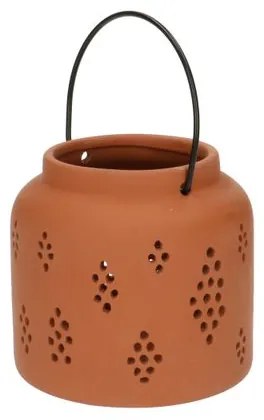 Windlicht, terracotta 12,3 x 11 cm