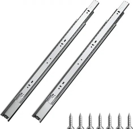 VEVOR ladegeleiders, 45 cm, 10 paar uitschuifbare ladegeleiders met kogellagers, draagvermogen 45 kg, robuuste ladegeleiders voor zijmontage, ladegeleiders voor doe-het-zelf vervanging