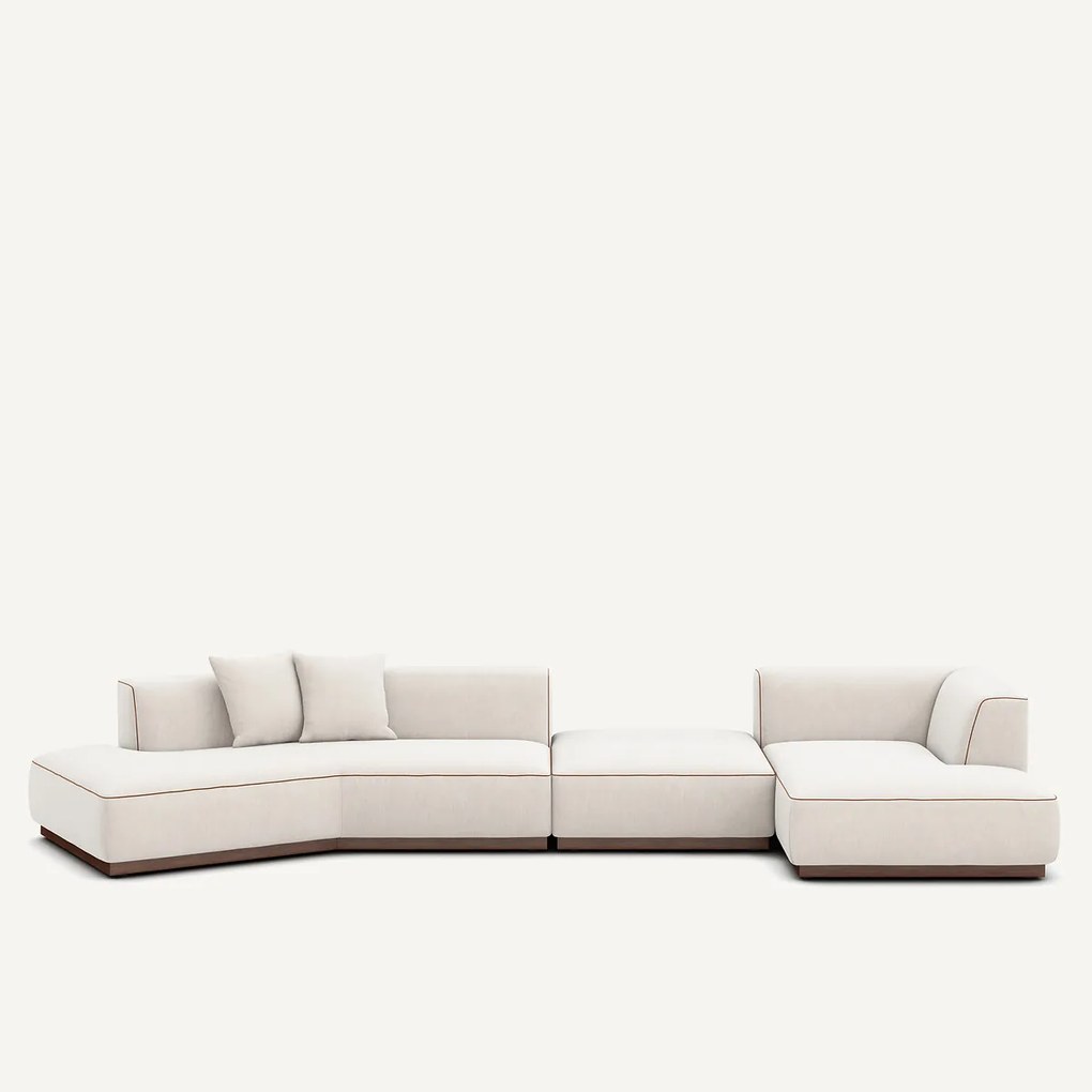 Open hoekbank rechts XL chenille fluweel, Jacopo