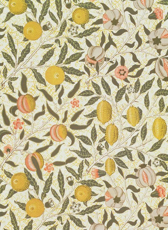 Kunstreproductie Fruit or Pomegranate wallpaper design, William Morris