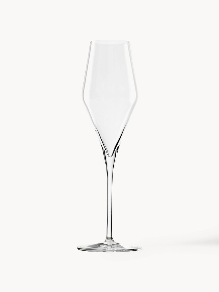 Kristallen champagneglazen Quadrophil, 6-delig