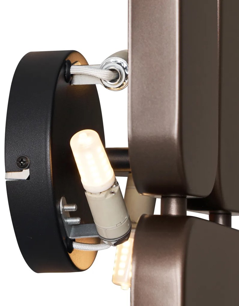 Design wandlamp brons 3-lichts - Planes