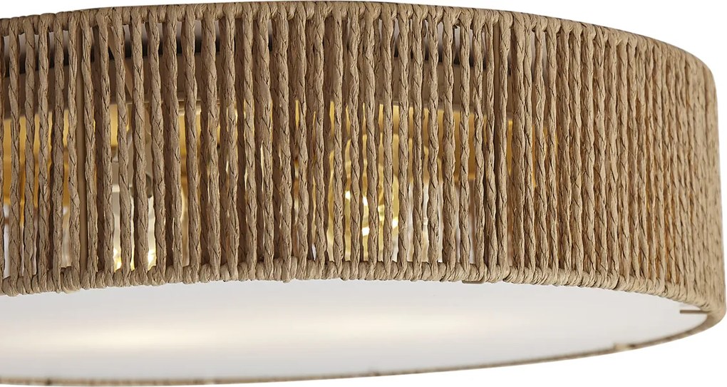 Japandi plafondlamp naturel met kap 38cm 2-lichts - Luz