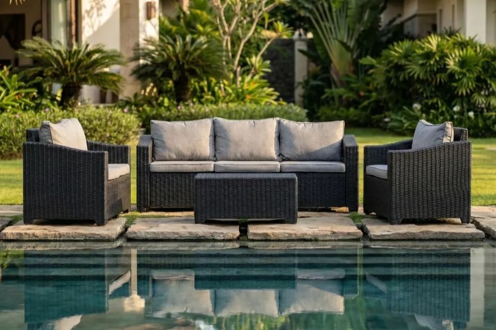 Garden Point tuinmeubelen met grote bank Denali Coffee 5 antraciet