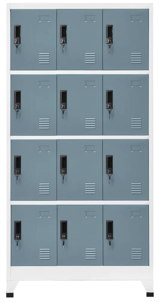 vidaXL Lockerkast 90x45x180 cm staal lichtgrijs en donkergrijs