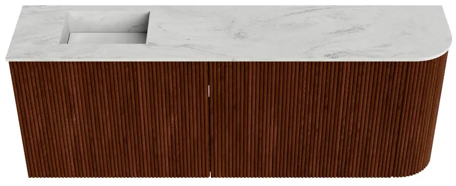 Mondiaz Joya DLux 110cm toiletmeubel ronding rechts ruby met wastafel faye links 1 kraangat opalo