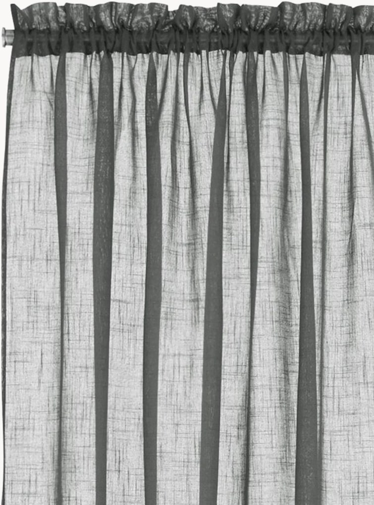 Transparante gordijnen met linnenlook en tunnelzoom Lara, 2-delig, B 134 cm