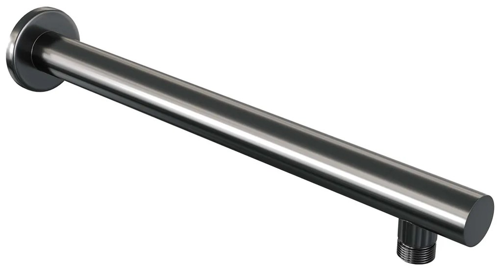 Brauer Stripe inbouw regendouche rond met 25cm hoofddouche, rechte muurarm en staafhanddouche set 37 gunmetal geborsteld PVD