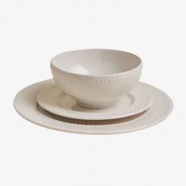 Servies Van 12 Stuks In New Bone China Borela Wit - Sklum