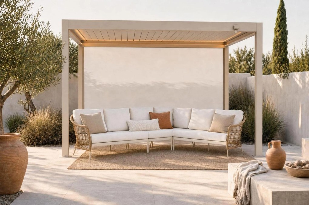 Hoek loungeset 6 personen Aluminium/Wicker Taupe Coco Bali