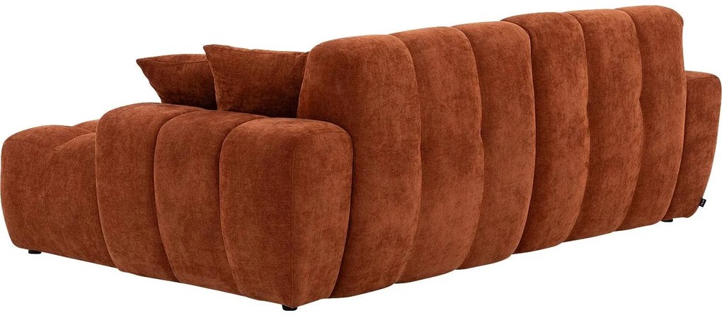 Goossens Excellent Bank Kubus - 30 X 30 Cm Stiksel rood, stof, 1,5-zits, modern design met chaise longue links