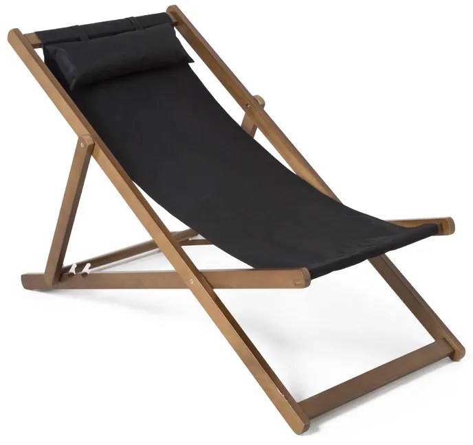 Strandstoel Rimini - zwart - 106x57x80 cm