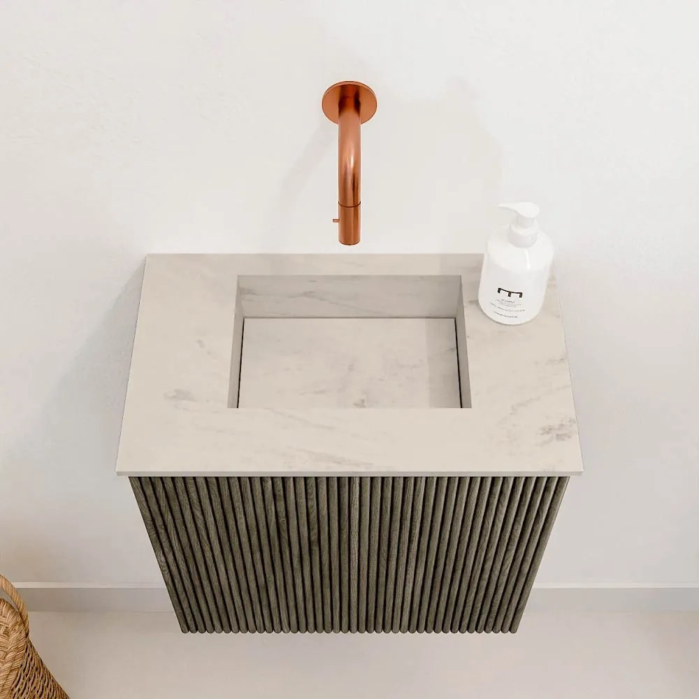 Mondiaz Joya DLux 40cm toiletmeubel shadow met wastafel faye midden zonder kraangat opalo