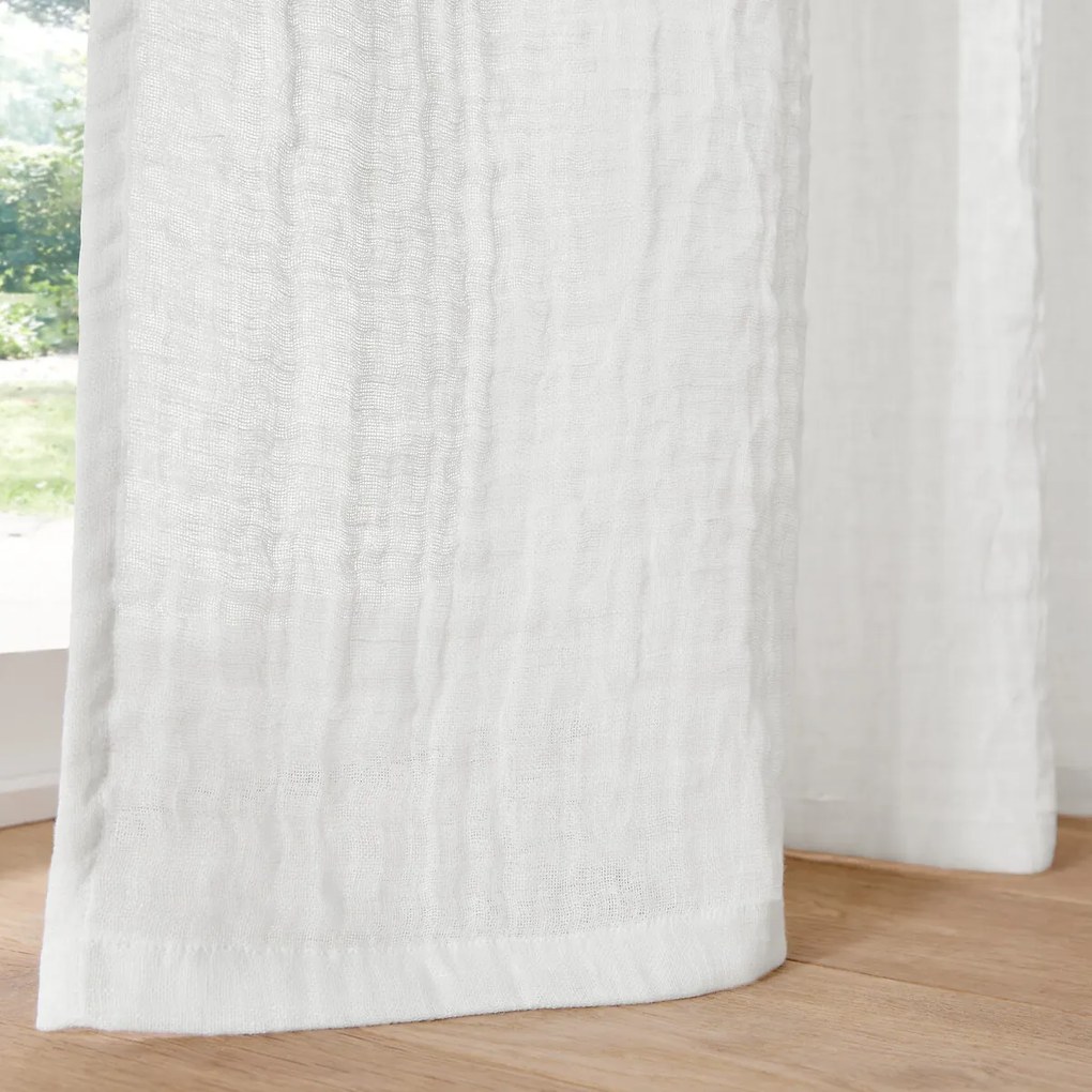 Gaasgordijn van katoen en linnen, verborgen lipjes, ELKI