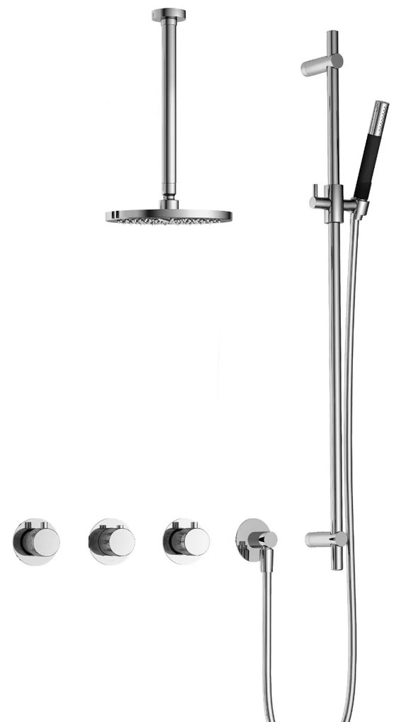 Hotbath Cobber X IBSX70 inbouwdouche met 30cm plafondbuis en glijstang chroom