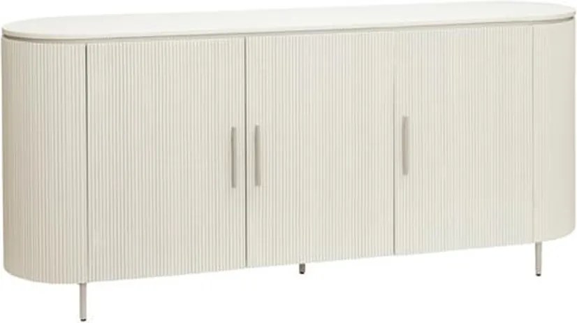 Beige Dressoir Met Ribbels 180 Cm - 180x45x80cm.