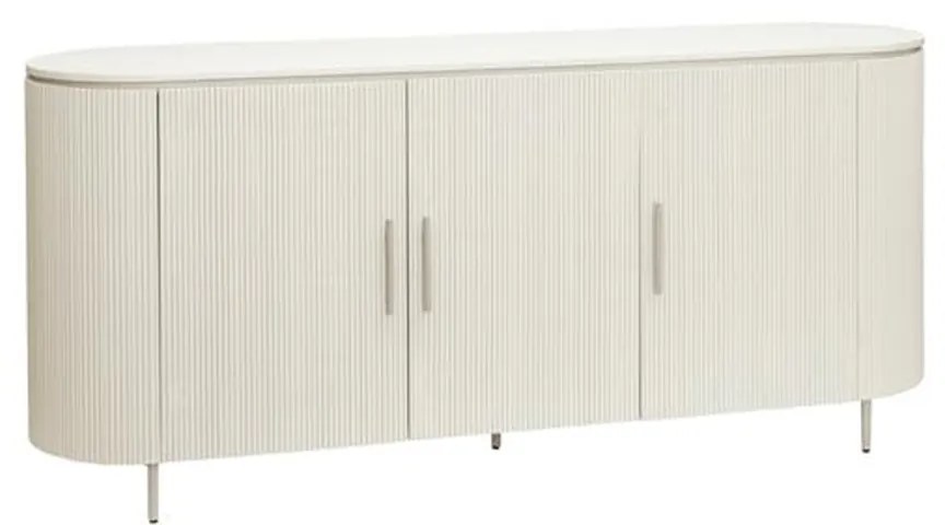 Tower Living Lichtgrijs Dressoir Met Ribbels 180 Cm Corbetta - 180x45x80cm.