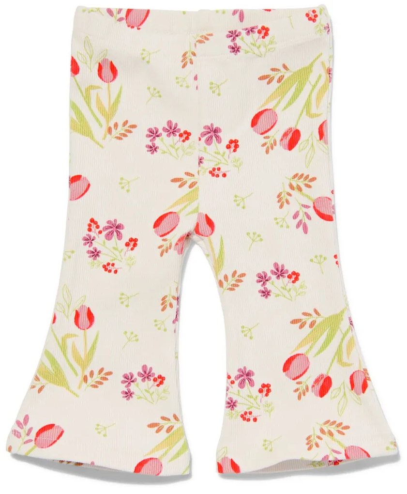 HEMA Baby Legging Flared Met Ribbels Gebroken Wit (gebroken wit)