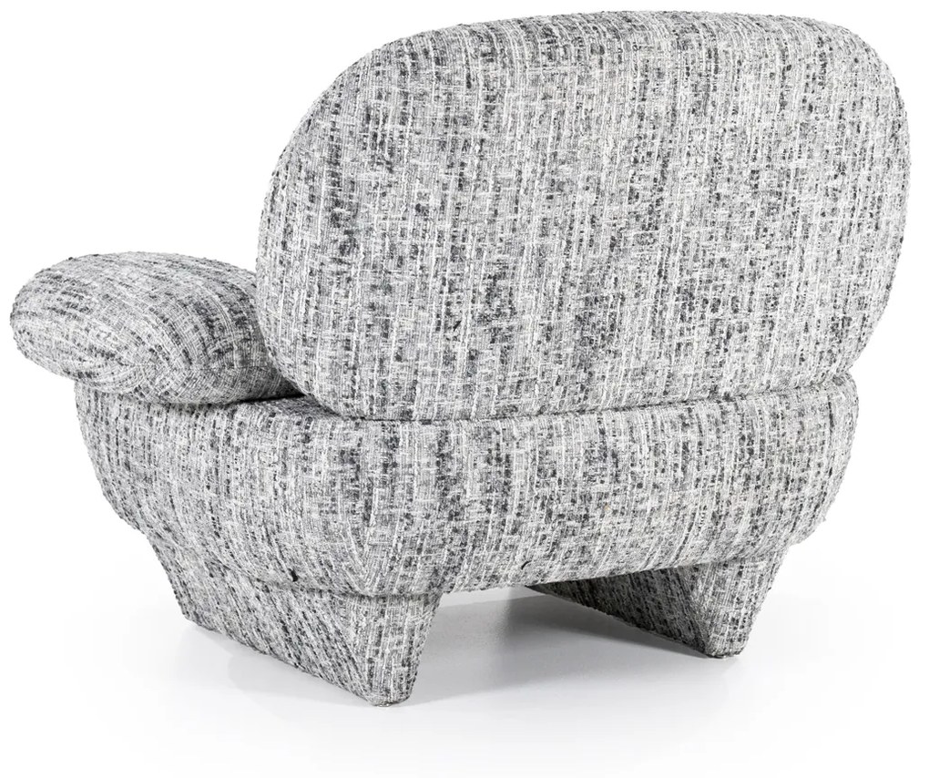 Design Fauteuil Zwart Wit Stof