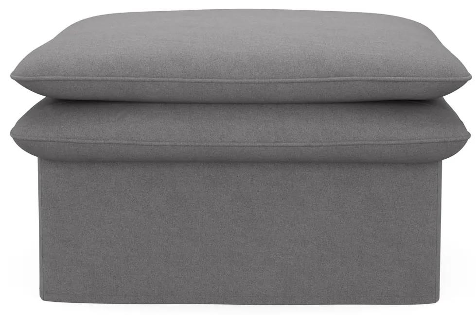 Rivièra Maison - Continental Footstool 105x90, oxford weave, steel grey - Kleur: grijs