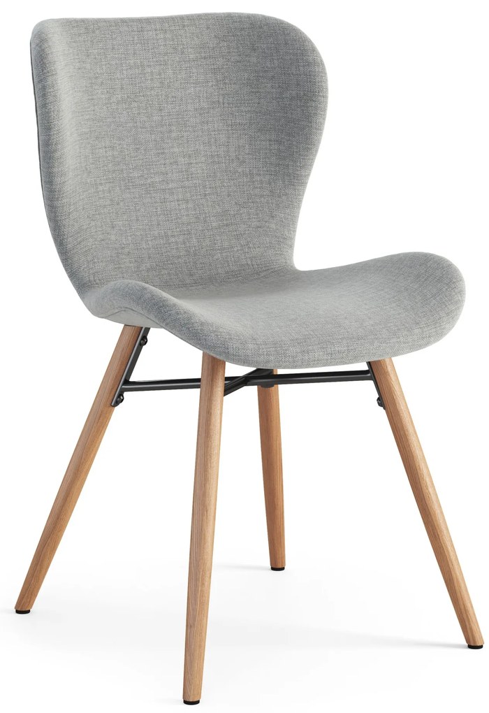 ALTEA Grijs (stof Rio 180)/poten natuur eiken – MODERNE STOEL VOOR WOONKAMER/EETKAMER/KEUKEN/KANTOOR