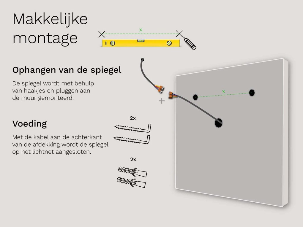 Badkamerspiegel met LED verlichting M1 premium