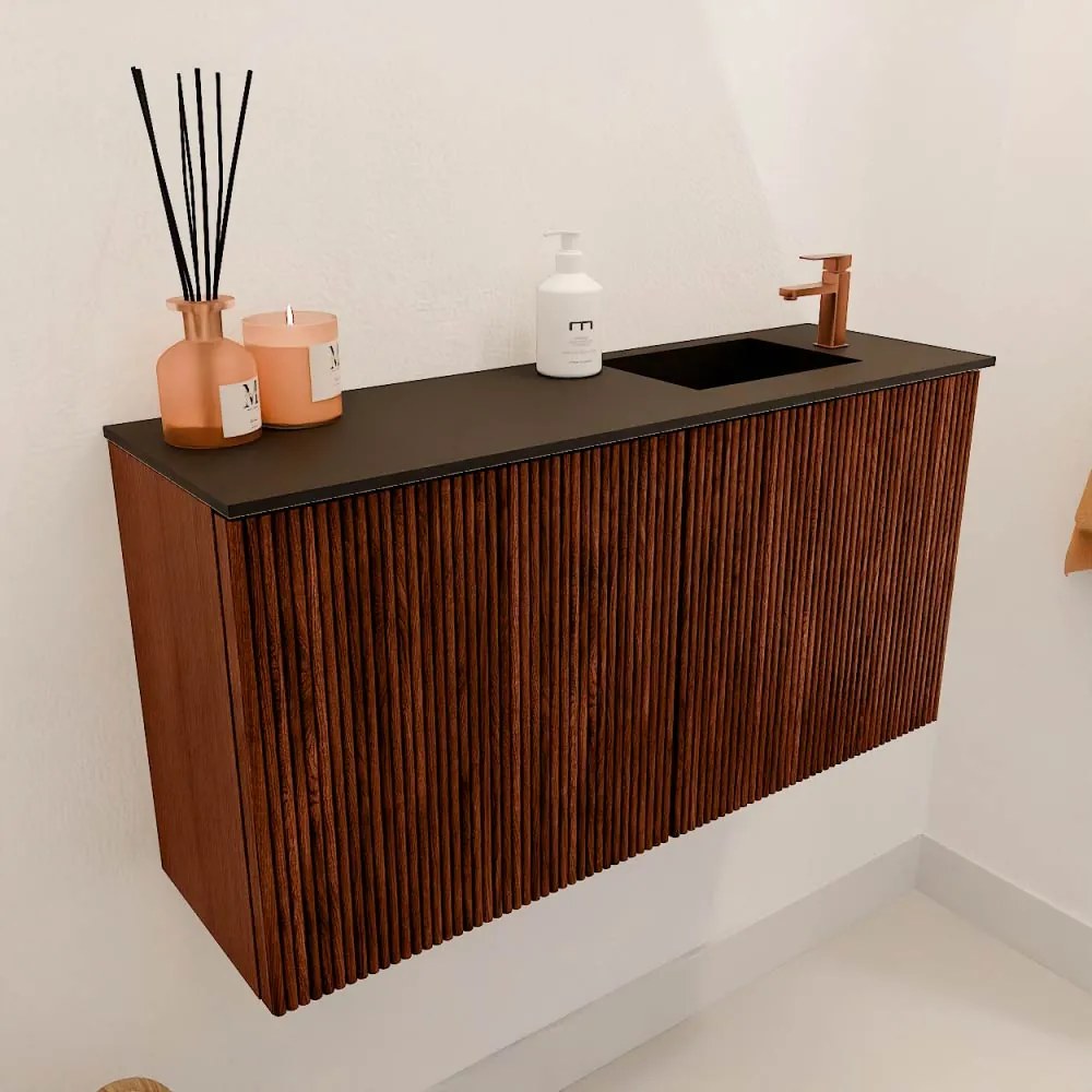 Mondiaz Joya 80cm toiletmeubel ruby met wastafel faye rechts 1 kraangat urban