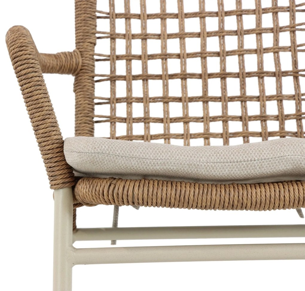 Tuinset 4 personen 120 cm Aluminium/rope Taupe Lifestyle Garden Furniture Catalone/Vienna