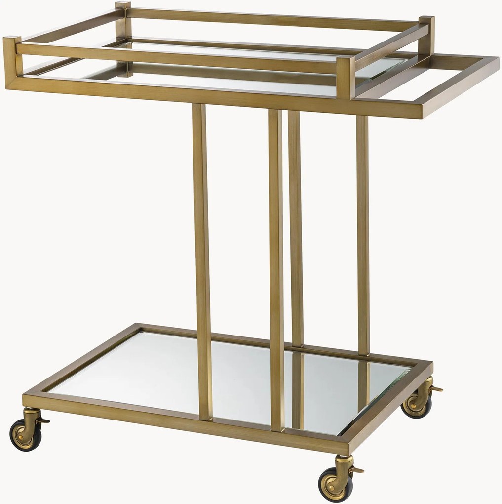 Metalen drankkar Beverly Hills met spiegelende niveaus