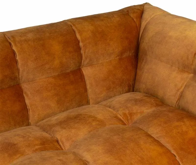 3 zitsbank - Sfär - velours Adore cognac 28