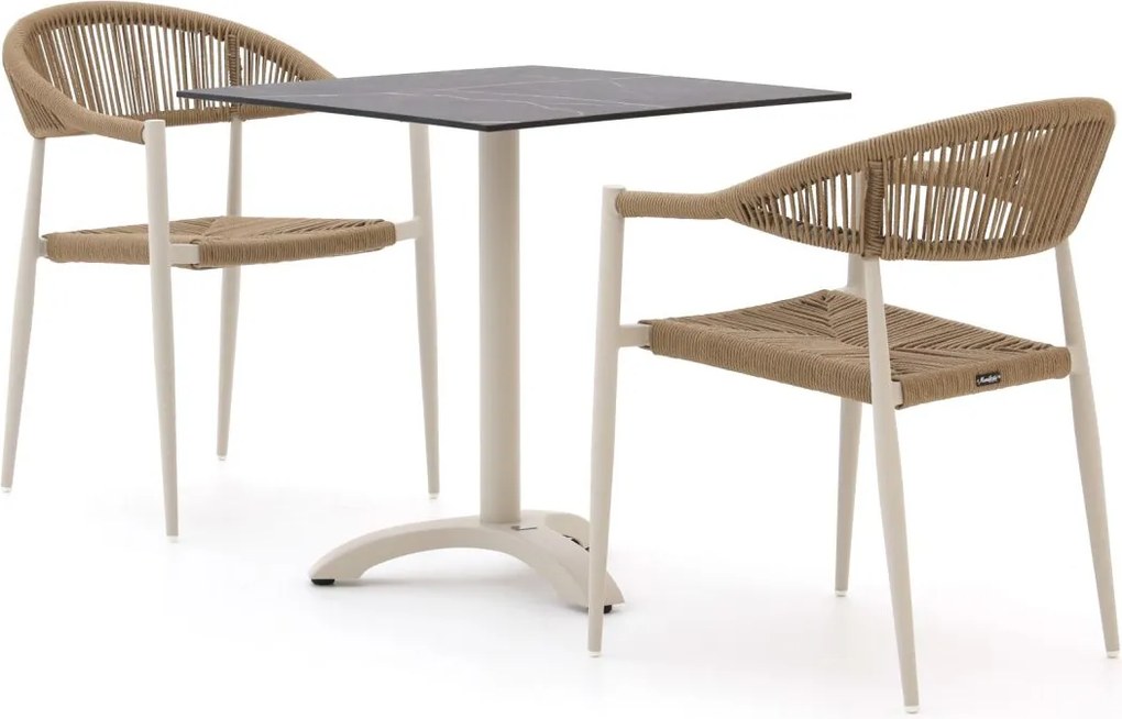 + 10% kassakorting | Diningset Manifesto  | 2 personen kunststof | Tuinset stapelbaar | 3-delig | Kees Smit Tuinmeubelen