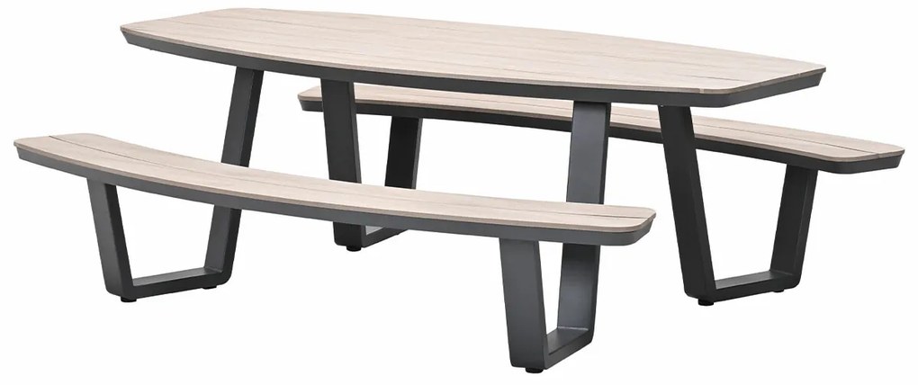 Garden Impressions Sarria picknick set ovaal 220 x 193 - donker grijs