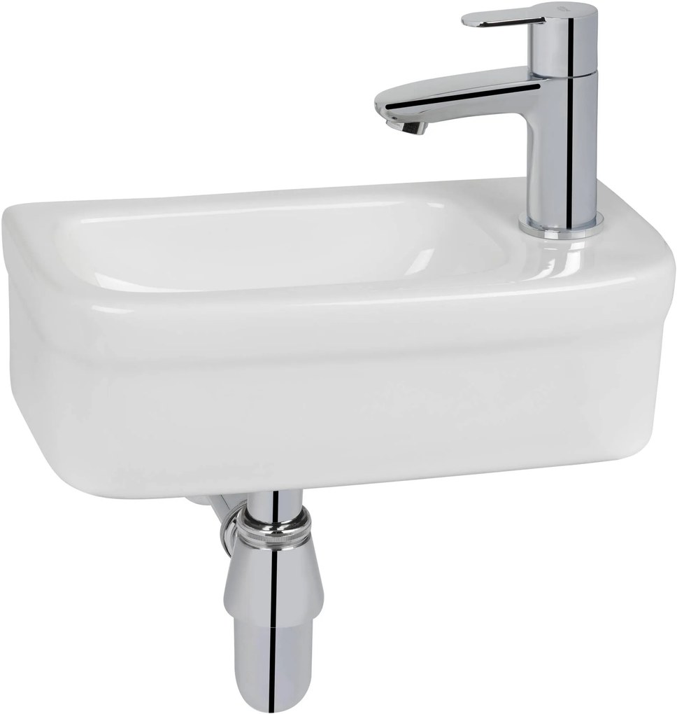Grohe Euro Keramiek Fontein 37x18 cm met Kraangat en Overloop Wit