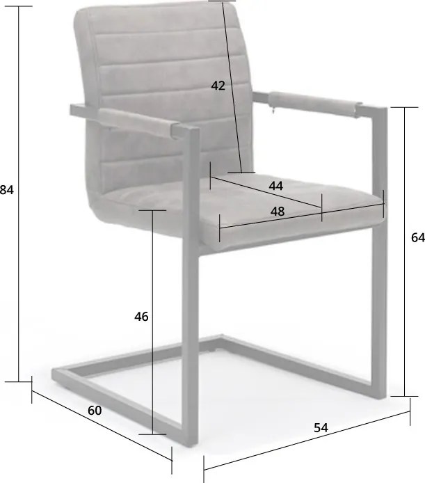 Eetkamerstoel - Apollo II - stof Bull lederlook taupe