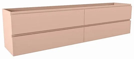 Mondiaz HAY wastafelonderkast - 200x40x50cm - 4 lades - uitsparing midden - softclose - Rosee M45258Rosee