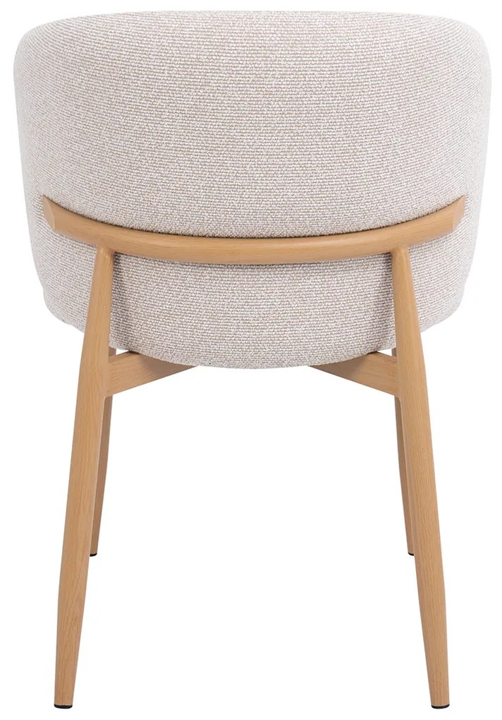 Eiken Eetkamerstoel Met Ronde Rug Creme