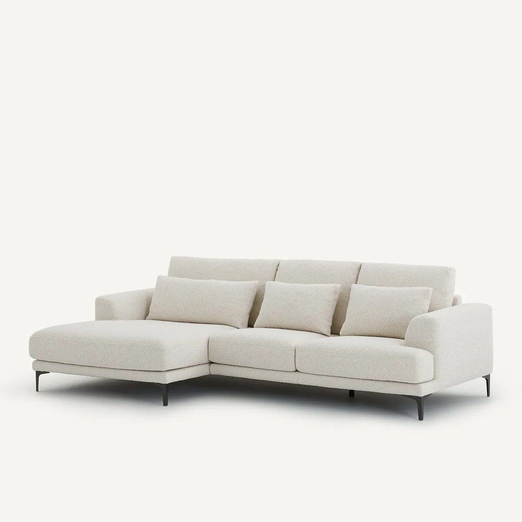 XL hoekbank links van badstof, MARSILE