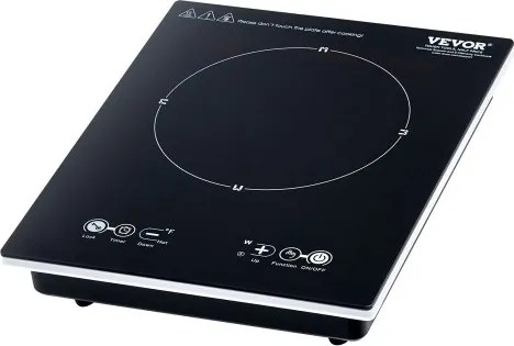 VEVOR Draagbare inductiekookplaat Inductiekookplaat (280 x 350 x 68 mm) 2200 W met 11 temperatuurinstellingen Kookplaat compatibel met magnetisch kookgerei (tot 24 cm diameter)