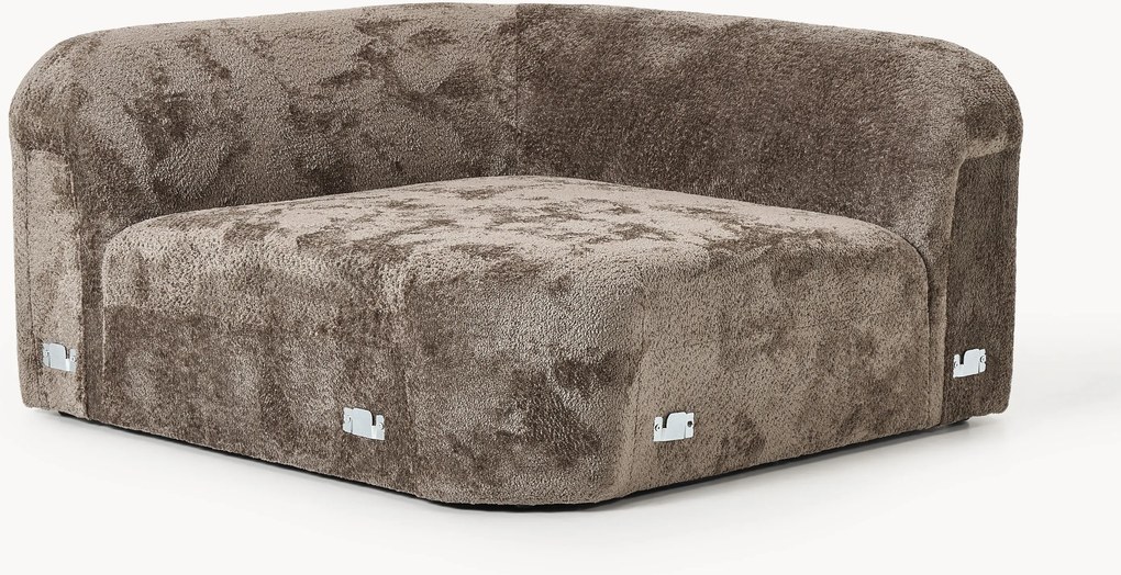 Ronde hoekmodule Wolke van teddy-bouclé