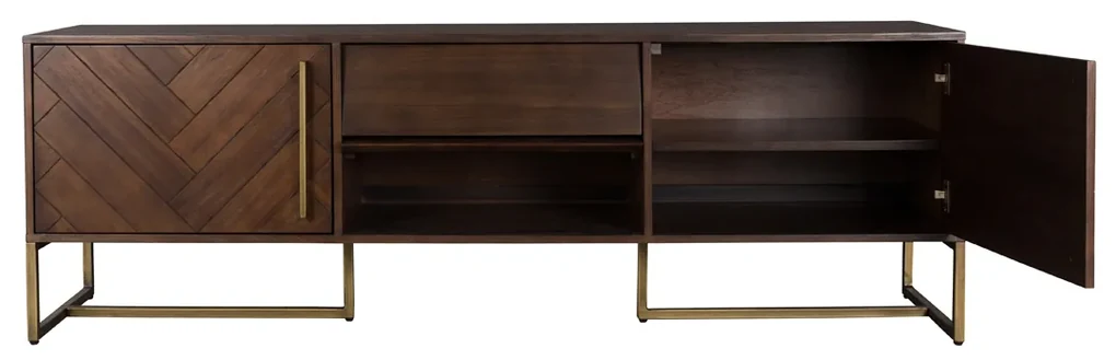 Dutchbone Class Tv-meubel Visgraat Acacia Hout - 180x45x60cm.