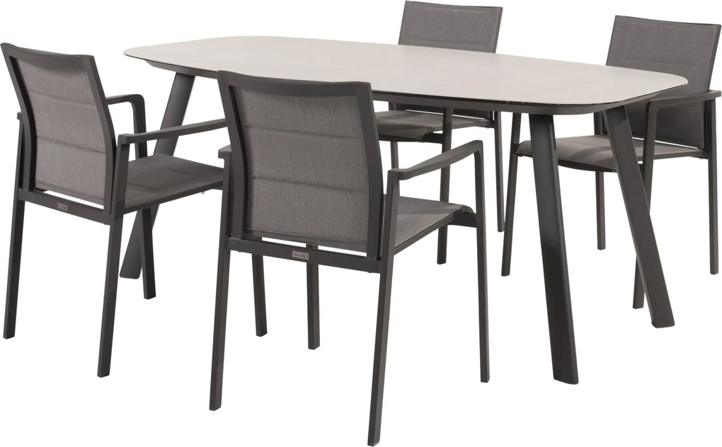 Manolo Cortina dining tuinset 180x95xH75 cm 5 delig keramiek antraciet Taste 4SO