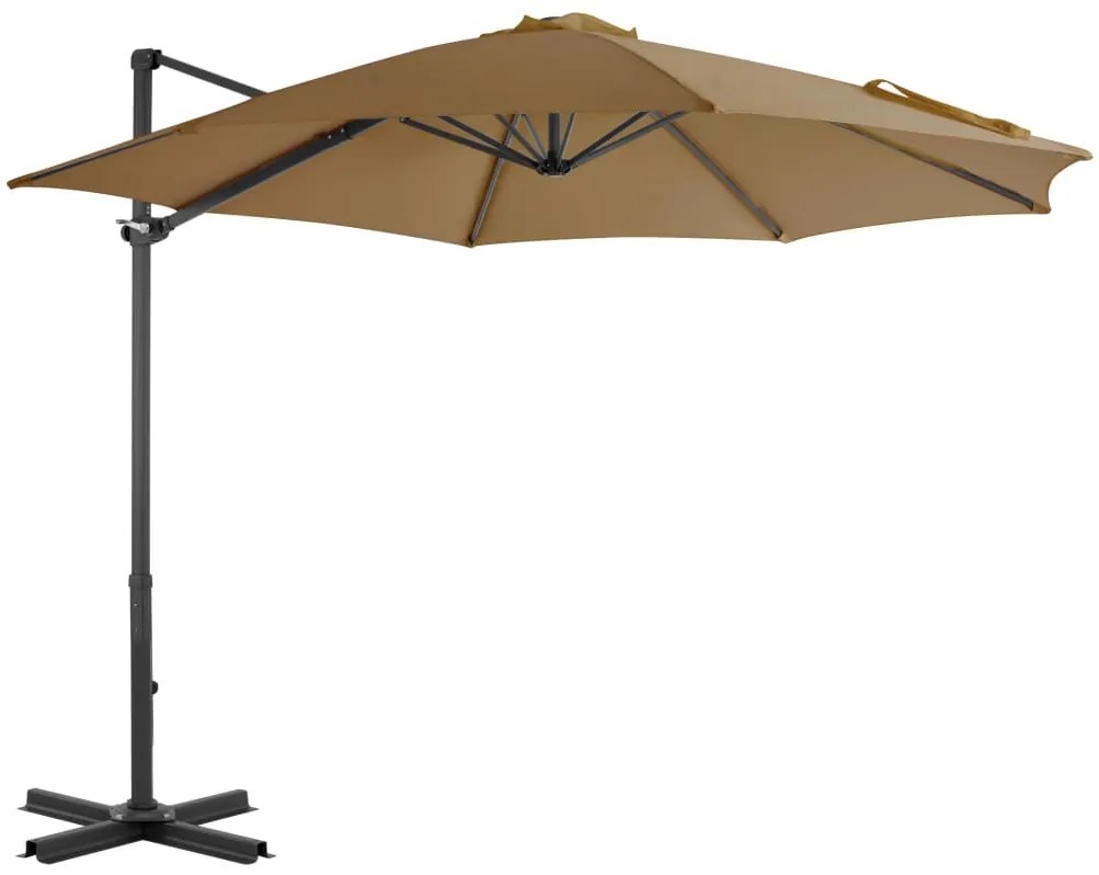 vidaXL Parasol met draagbare voet taupe