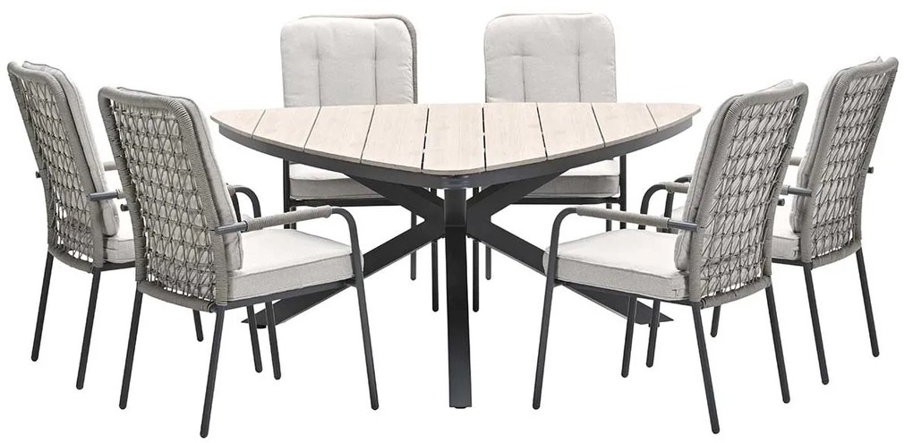 Garden Impressions Aleria tuinset 7-delig - Tulli triangle tuintafel 170 cm
