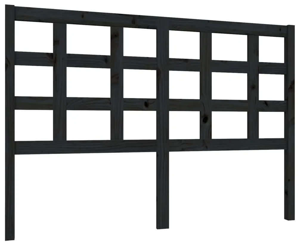 vidaXL Hoofdbord 140,5x4x100 cm massief grenenhout zwart
