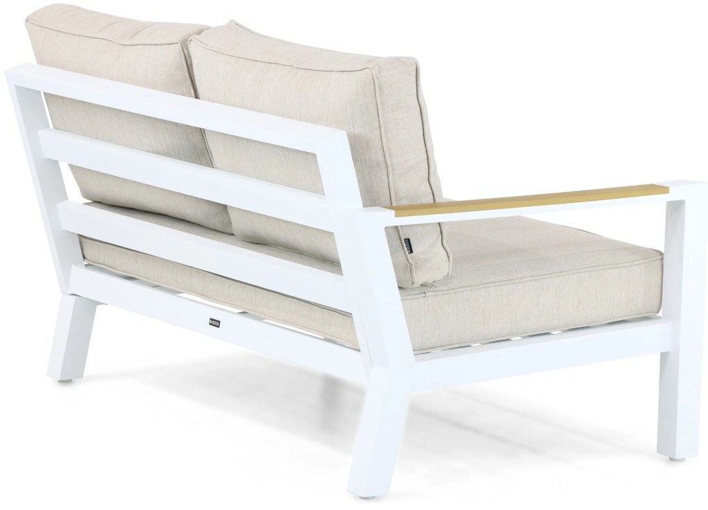 Hoek loungeset 5 personen Aluminium/Polywood (teakfinish) Wit Lifestyle Garden Furniture Bilbao