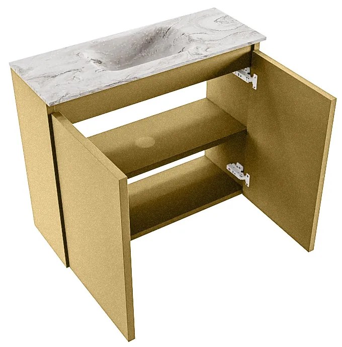 Mondiaz Ture DLux toiletmeubel 60cm oro met wastafel glace midden met kraangat