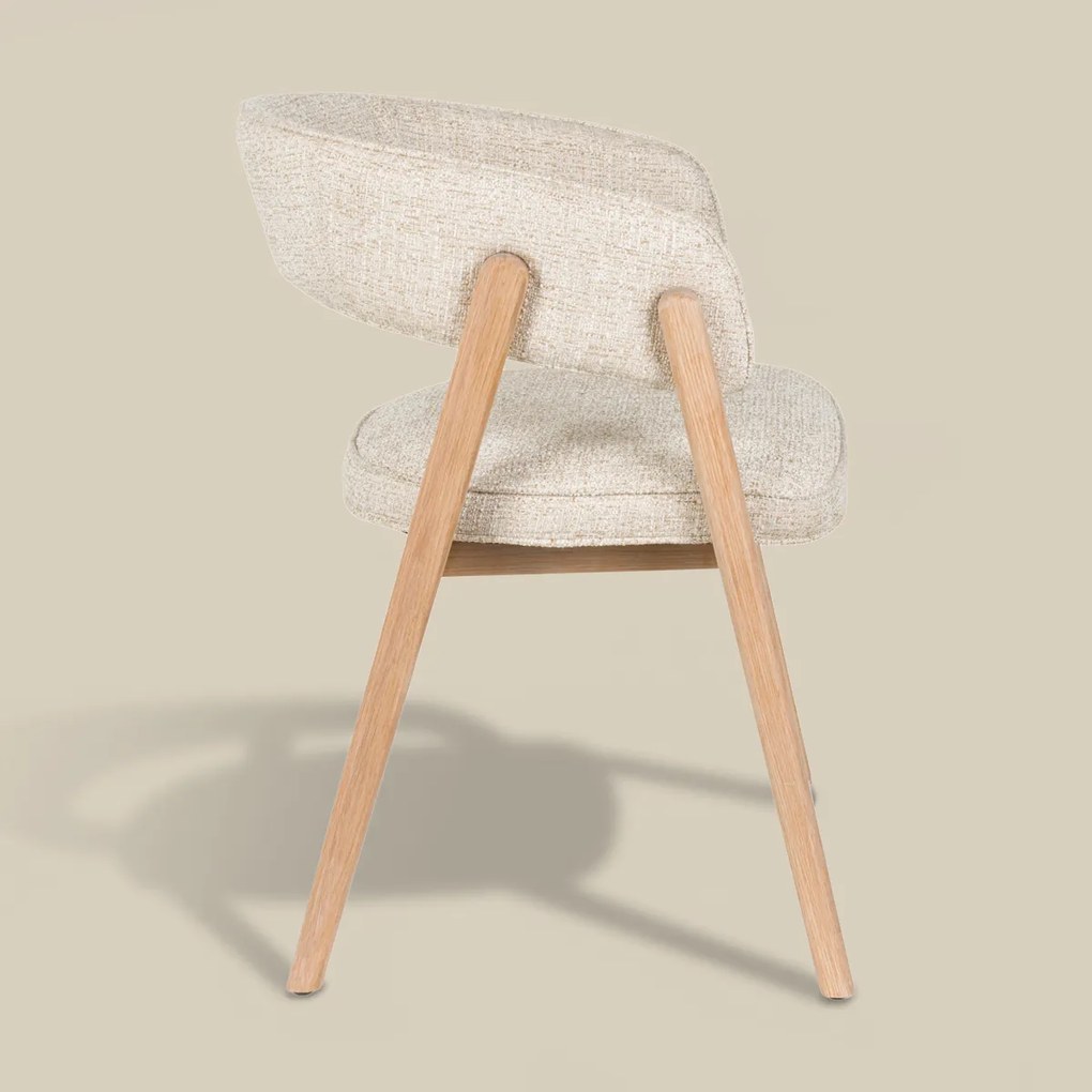 Eiken Eetkamerstoel Met Armleuningen Beige