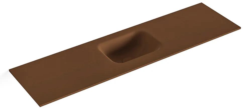 MONDIAZ LEX Rust solid surface inleg wastafel voor toiletmeubel 110cm. Positie wasbak midden