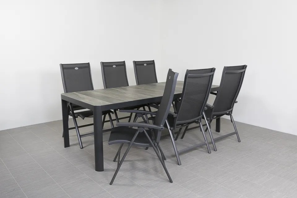 Hartman Salvatore/Queens 220x100 cm. verstelbare 6-persoons tuinset